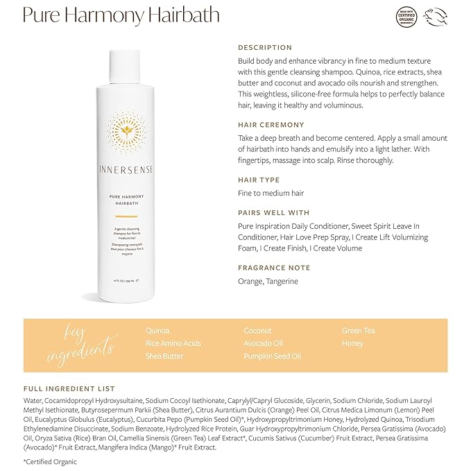 Natural  Hairbath Shampoo by INNERSENSE Organic Beauty